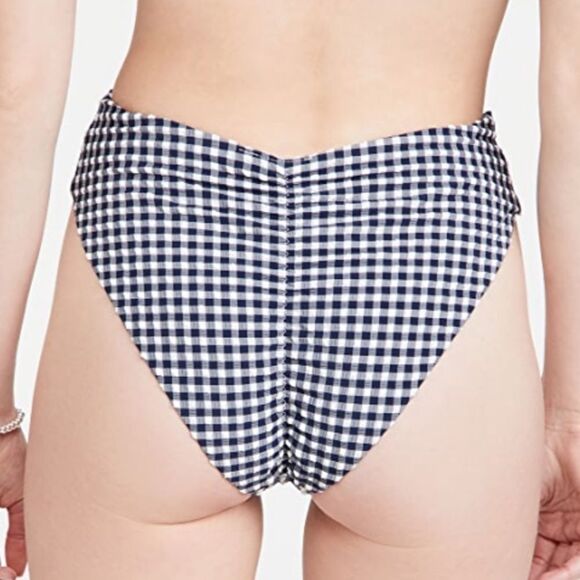 New Anthropologie Montce Paula Tie Up Bikini Bottoms Gignham Large B-1322 - Picture 2 of 3